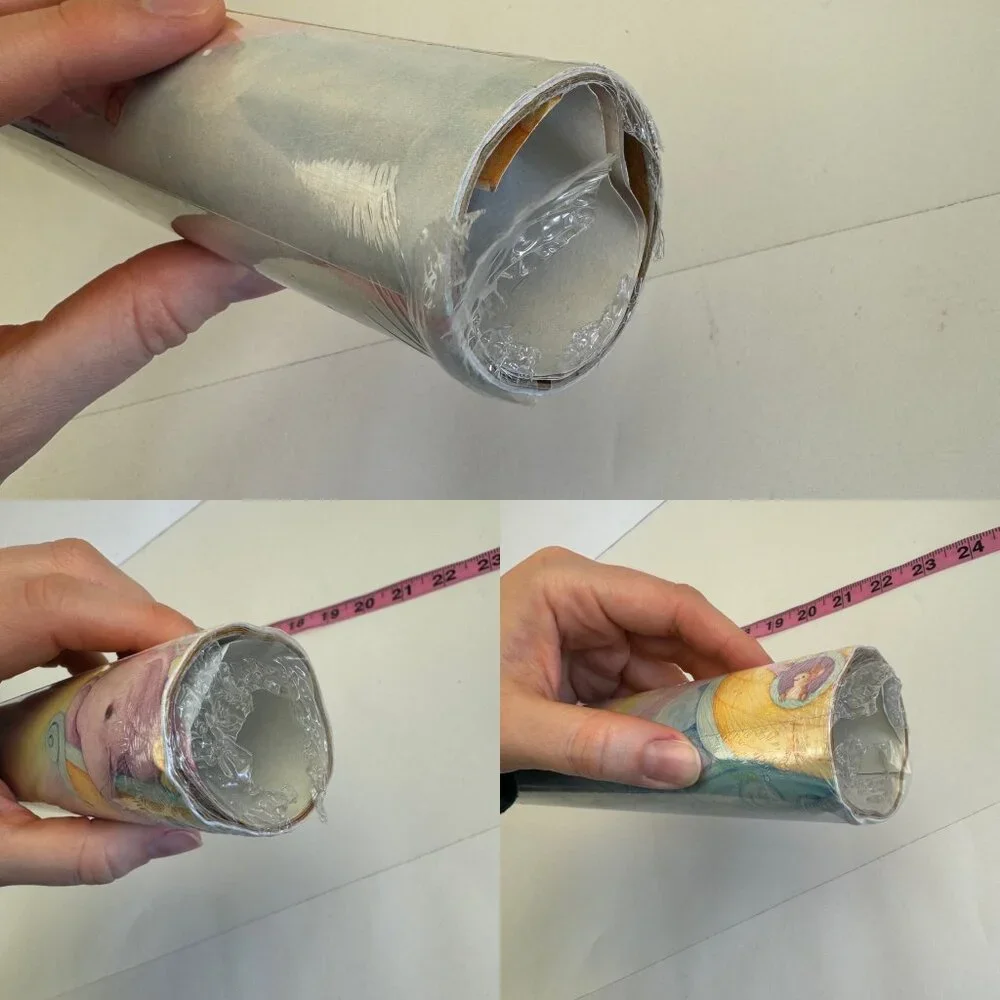 Sealed Vtg American Greetings Noah's Ark Pastel‎ Baby Shower Wrapping Paper Tube